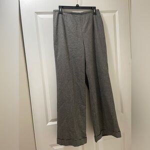 Eddie Bauer Women’s 10, Lined Wool Blend Cuffed Straight Leg Pants Herringbone